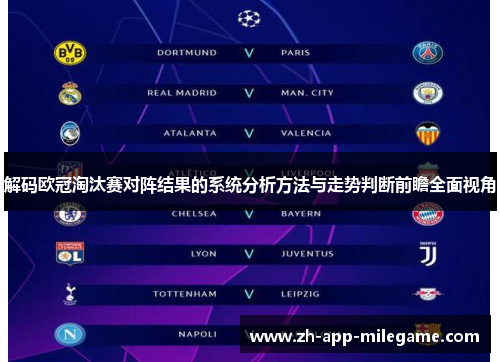 解码欧冠淘汰赛对阵结果的系统分析方法与走势判断前瞻全面视角 解码欧冠淘汰赛对阵结果的系统分析方法与走势判断前瞻全面视角